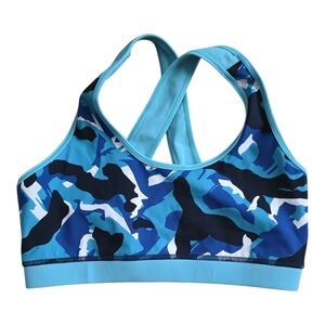 Fourlaps Blue Camo Infinity Sports Bra S